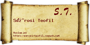 Sárosi Teofil névjegykártya